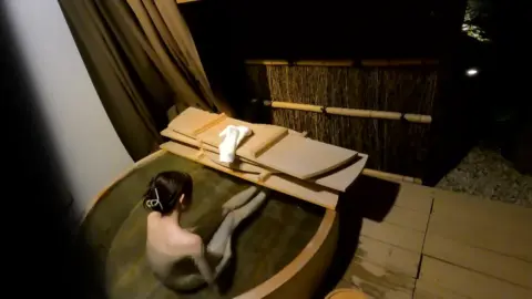 Asian Beauty Bathing Outdoors