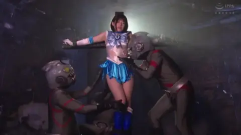 Asian Girl in Blue Costume Bondage and Fucked