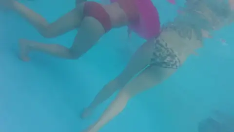 Asian Girls Underwater Pool Fun