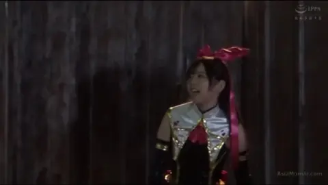 Asian Teen in Black and White Costume