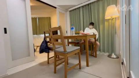 Asian Girl in Living Room Solo Scene