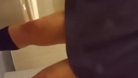 Asian Teen in Bathroom Solo Scene