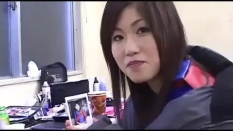 Asian Teen in School Uniform and Superhero Costume