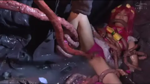 Tentacled Creature Consumes Pink-Haired Woman