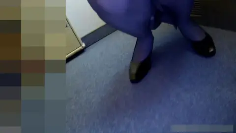 Slim Caucasian Woman Masturbates in Office