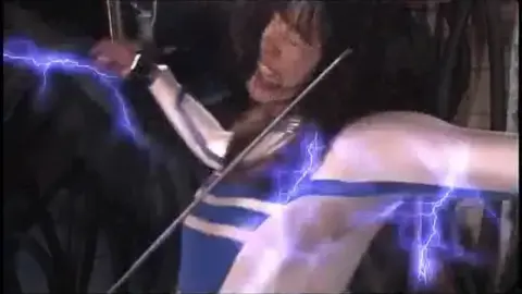 Asian Cosplay Babes in Metallic Suits Battle