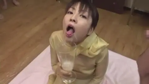 Asian Girl Eats and Drinks in Various Scenes