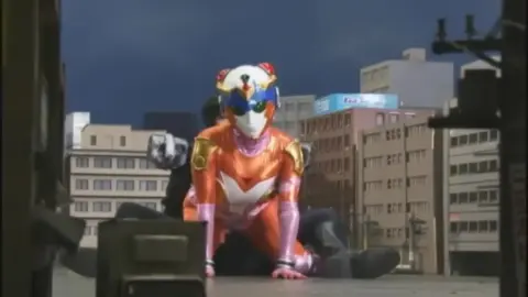 Asian Men in Robot Costumes on City Street