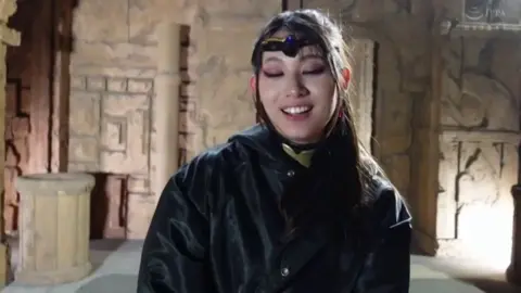 Asian Girls in Ancient Temple