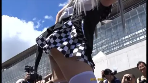Blonde Asian Babe Outdoor Dance