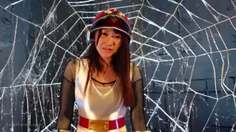 Asian Cosplay Girl in Spider Web Scene