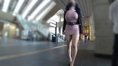 Asian Teen in High Heels and Belt