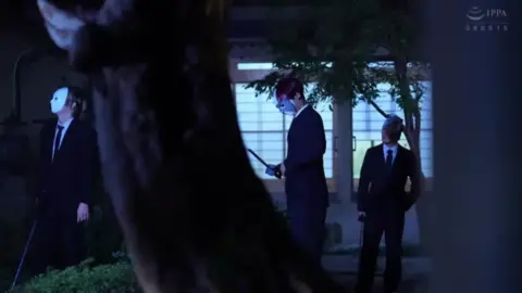 Asian Adult Scenes with Masks and Intimate Moments