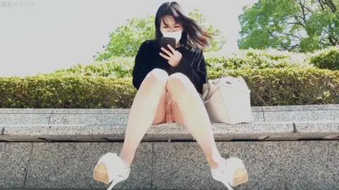 Asian Teen in White Dress and Heels