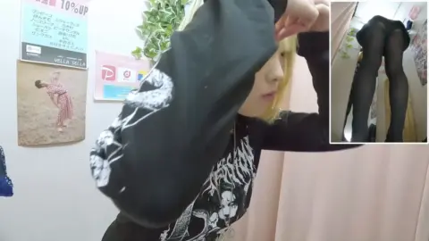 Blonde Asian Teen Shows Off Tattoo