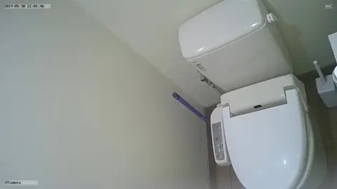 Asian Teen Sitting on Toilet POV