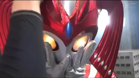 Asian Duo in Studio with Futuristic Costume