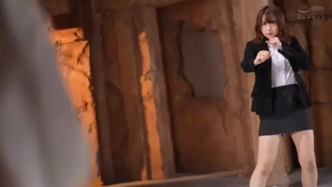 Asian Martial Arts Fight in Ancient Temple