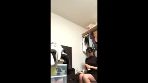 Asian Teen Undressing in Closet