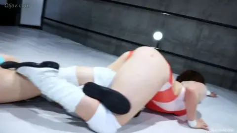 Asian Women Wrestling in Swimsuits