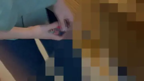 Asian Teen in Bathroom