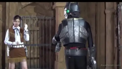 Asian Girl in Fringe Vest and Glasses