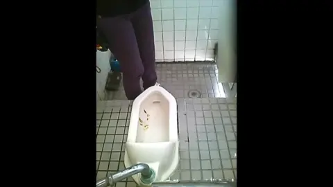 Asian Women Urinating in Bathroom POV