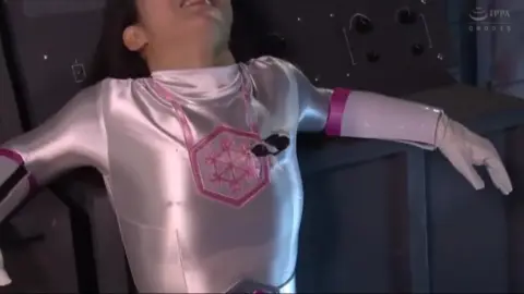 Superheroine in White and Pink Costume