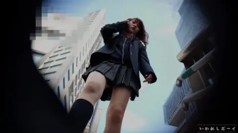 Asian Teen Lifting Skirt and Showing Underwear