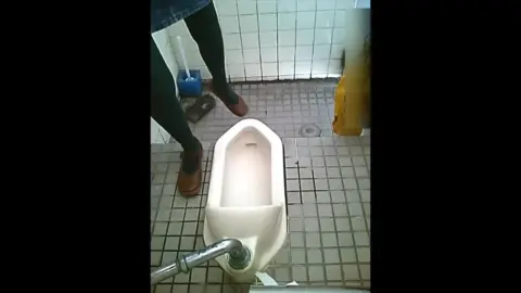 Asian Girl Urinating in Bathroom POV