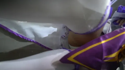 Asian Blonde in Purple Lingerie