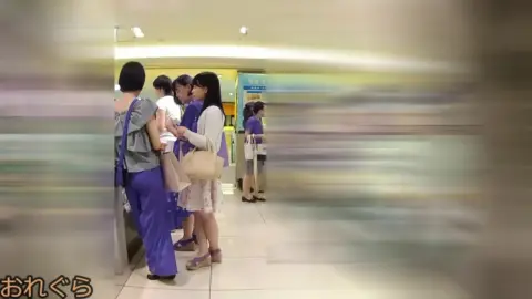 Asian Teen Flashes Underwear in Subway