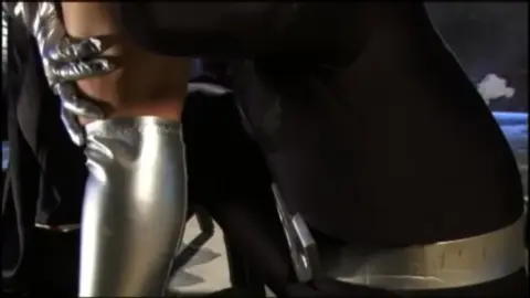 Asian Woman in Red and White Costume Performs Sex Acts