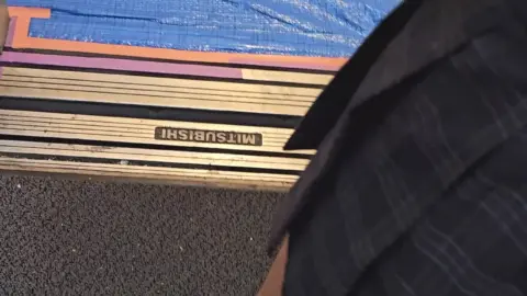 Slim Caucasian Girl Exposing Herself on Plaid Fabric