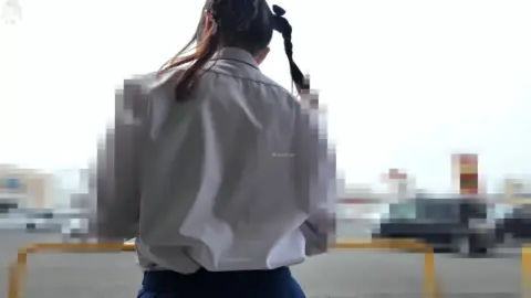 Asian Teen in Lace Underwear Shopping