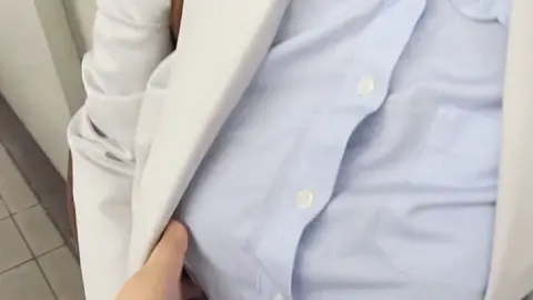 Asian Girl Groped by Man Indoors