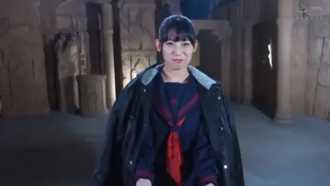 Asian Couple Fights in Ancient Temple