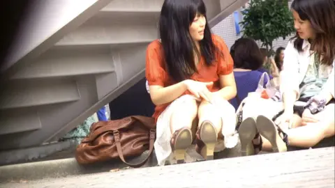 Asian Girls on Stairs