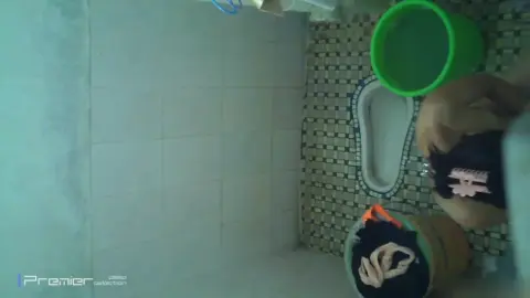 Asian girl bathing in POV