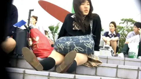 Asian Schoolgirls Exposed in Public