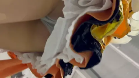 Asian Blonde in Elaborate Dress