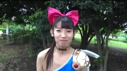 Asian Girl in Blue Costume Outdoor and Temple Scenes