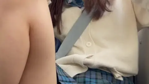 Asian Schoolgirl Fucks on Train