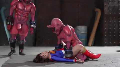 Asian Superwoman Caught by Robots
