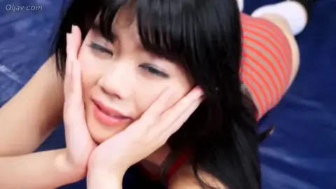 Asian Girls Wrestling in Red Outfits