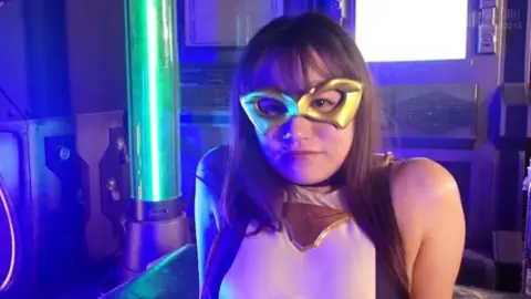 Asian Performer in Cosplay Fights and Seduces