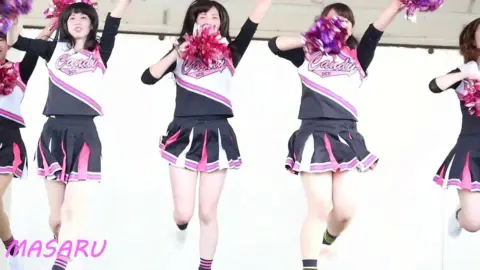 Asian Cheerleaders in Studio