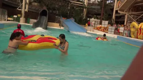 Asian Girls in Waterpark Bikini Fun