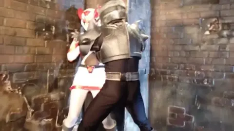 Asian Girl in White Uniform and Headphones