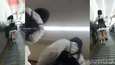 Asian Schoolgirls Upskirted in Store